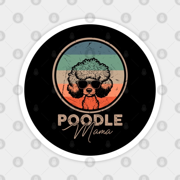 Vintage Poodle Women Girls Puppy Mom Dog Mama Lover Dog Paw Magnet by Mitsue Kersting